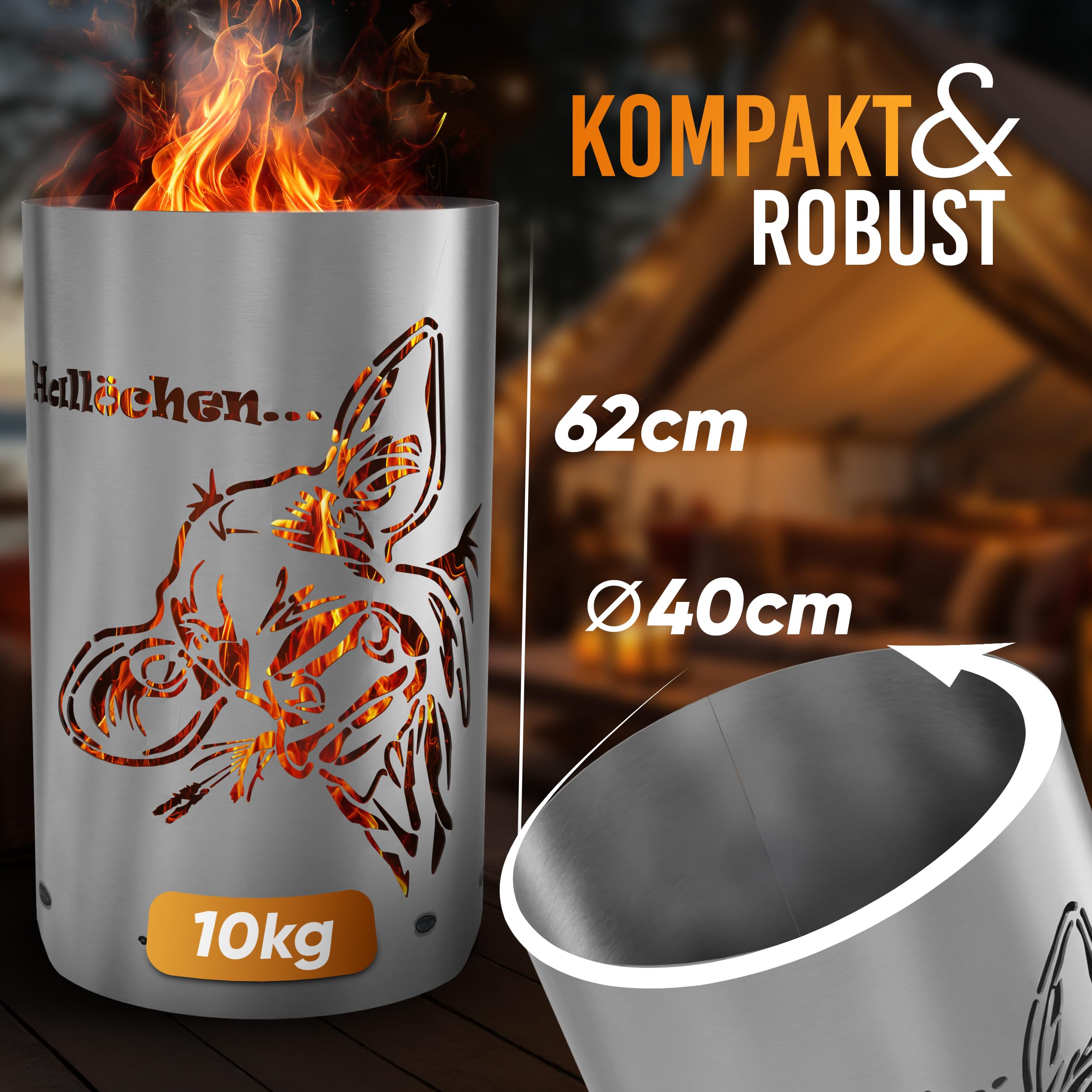 Palnik / kosz na palenisko z motywem krowa hala