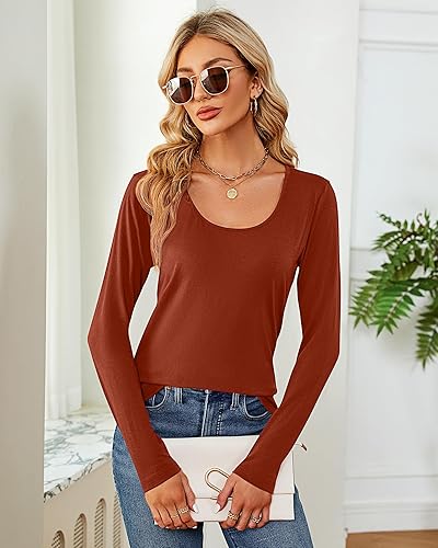 Vista 4 de Riyiper 2 piezas de camisetas para mujer con cuello redondo, camiseta básica casual para mujer