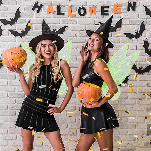 Miniatura 4 de U-Goforst Juego de disfraz de alas de hada, mariposa, alas de ángel, recuerdos de fiesta, Halloween, cosplay para mujeres y niñas (verde)