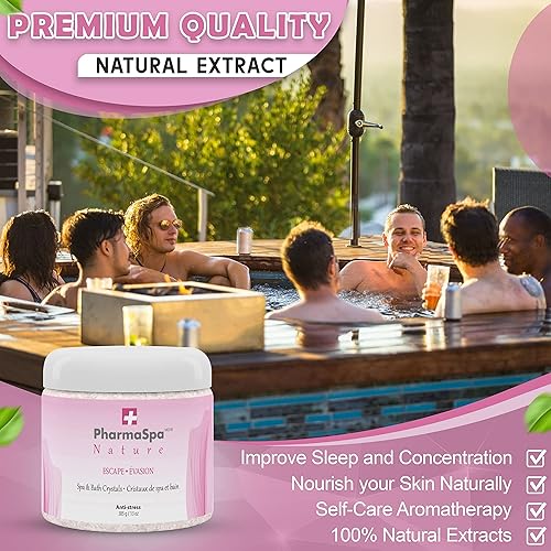 Naturaleza Cristales de spa y baño con extractos totalmente naturales - 385 g13 oz - Sal de baño de Epsom para bañera de hidromasaje aromaterapia y