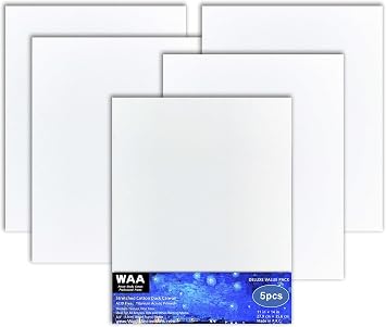 11 x 14 inch Acid Free Artist Stretched Canvas, Luxury Made Affordable! 100% Cotton Triple Titanium Acrylic Primed, Pack of 5, by World Ancient Arts