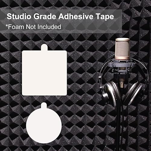 Miniatura 3 de 100 cintas de doble cara para paneles de espuma acústica, cinta de montaje extraíble para pared, adhesivo fuerte a prueba de sonido, masilla