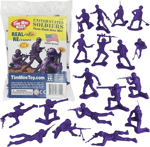 TimMee - Figuras de soldado de juguete de plástico para hombre, 48 piezas, hechas en Estados Unidos