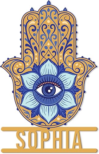 Letrero de metal personalizado contra el mal de ojo, símbolo de protección personalizado, pared, valla, porche, patio, hogar, oficina, decoración