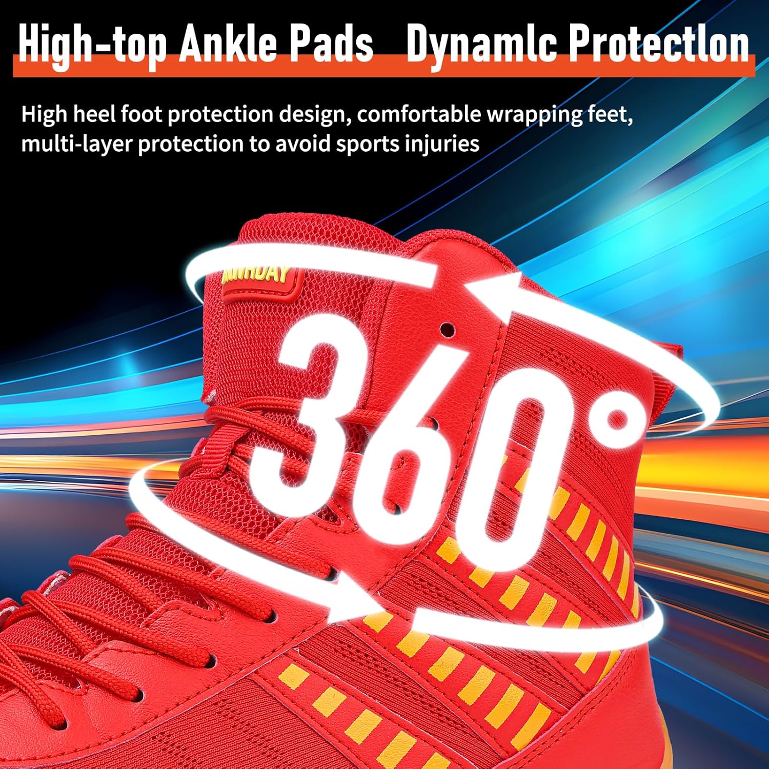 Wrestling Shoes Boxing Shoes for Men Pro Wrestling Boots High Top Fitness Weightlifting Powerlifting Shoes - Image 5