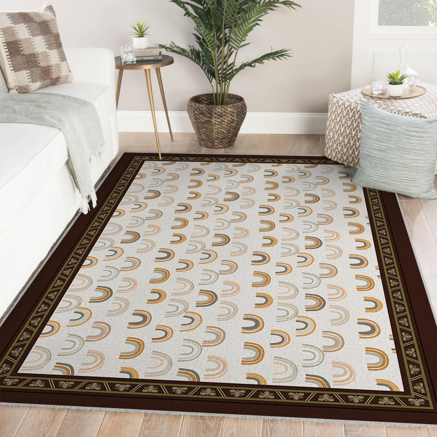 Tapis Lavable 140x200 Illustration Arche Art déco