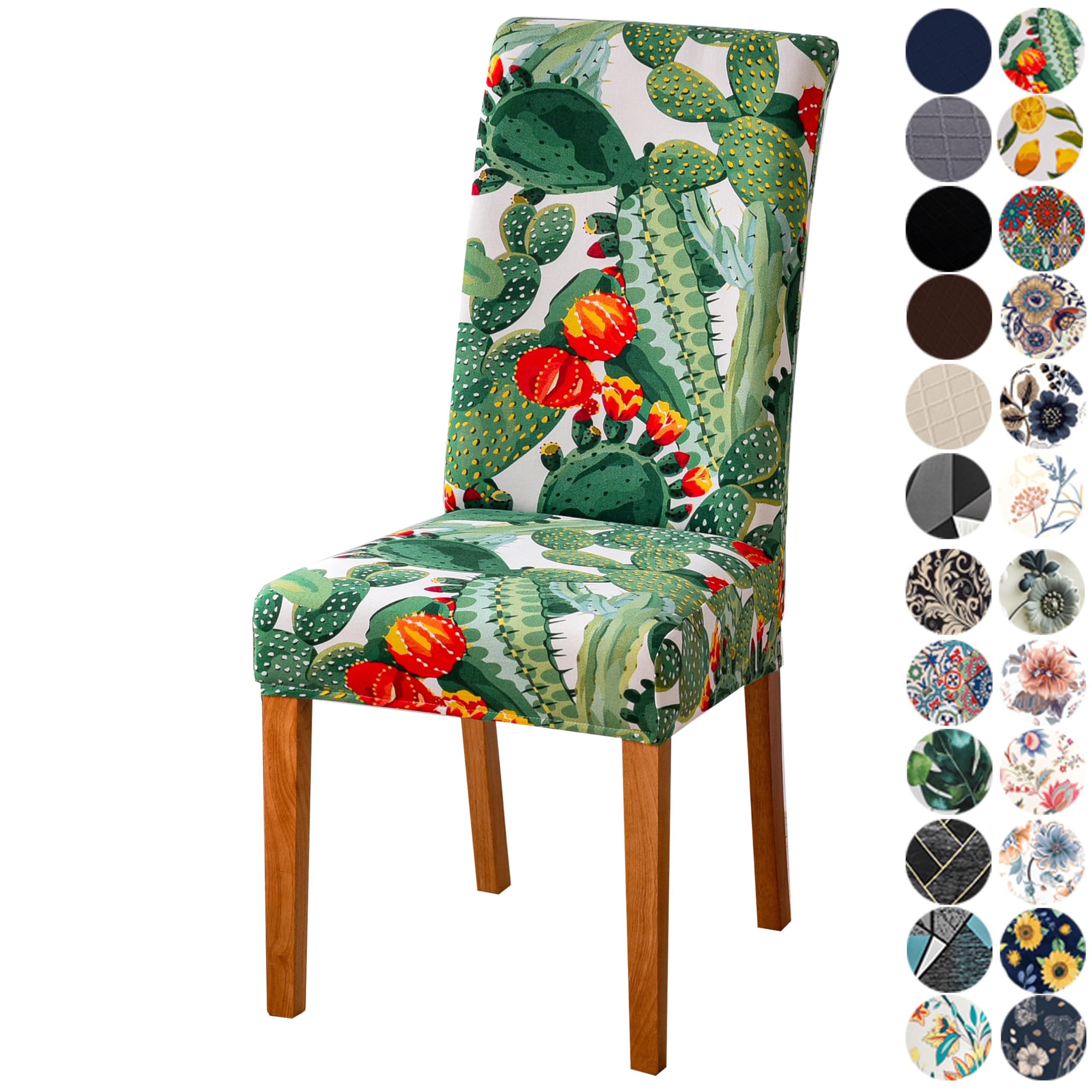 Lalluxy Chair Covers for Dining Chair Set of 4, Stretchy Soft Parson Chair Covers Removable Washable Kitchen Dining Room Chair Slipcovers with Elastic