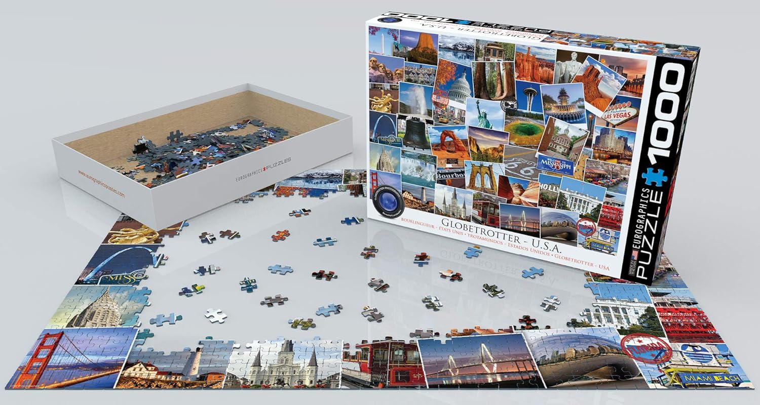 EuroGraphics USA Globetrotter Jigsaw Puzzle (1000 Piece) (6000-0750), Oil Pastel