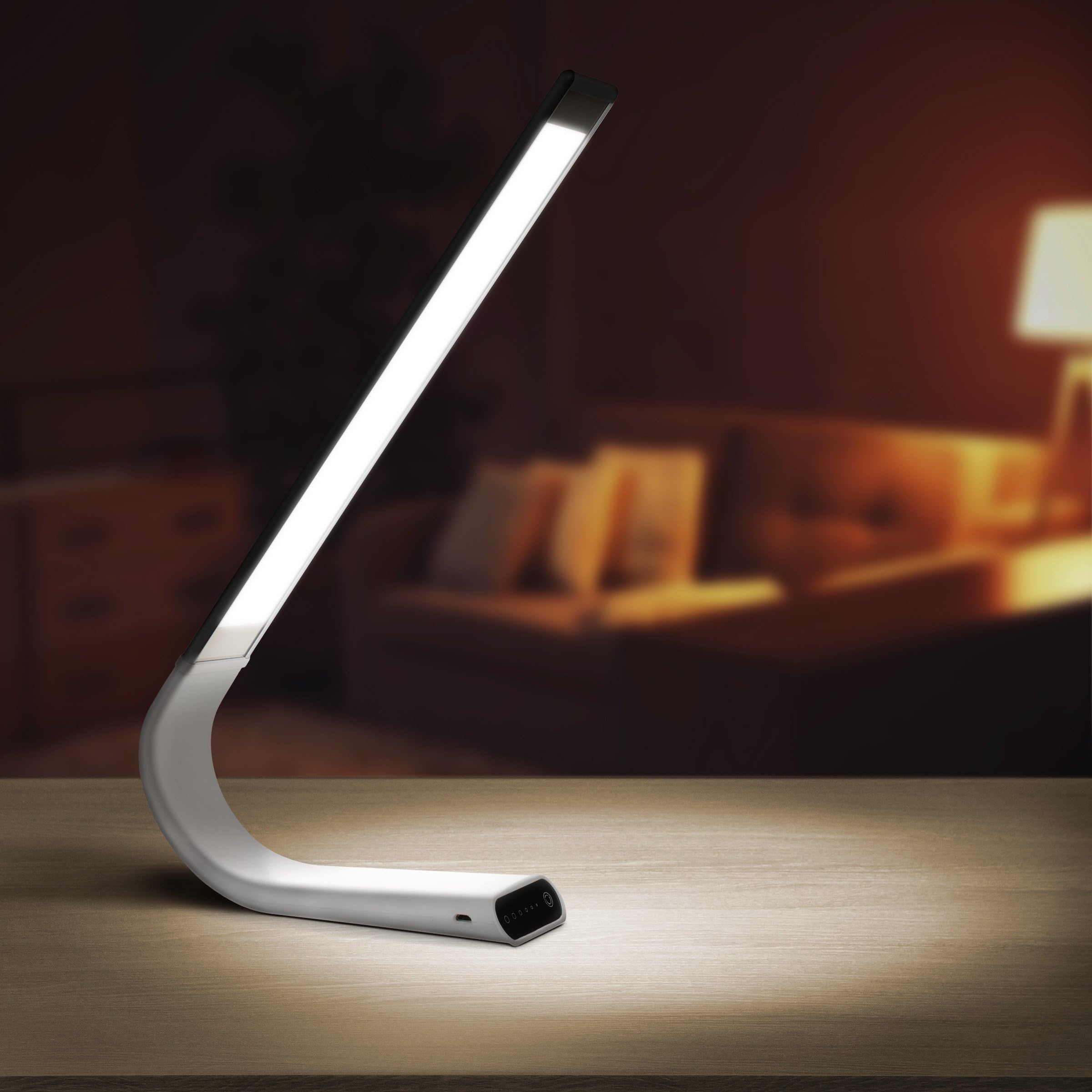 Luxe Cordless Eye Friendly LED Desk Lamp, USB Rechargeable up to 40 Hours of Continuous Light, Touch Control 6 Brightness Levels 3 Light Modes 360° Adjustable Modern Design Portable (Silver) (Silver)
