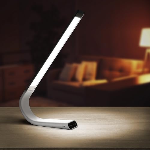 Miniatura 10 de Luxe lámpara de escritorio inalámbrica LED amigable a la vista recargable USB hasta 40 horas de luz continua control táctil 6 niveles de brillo 3