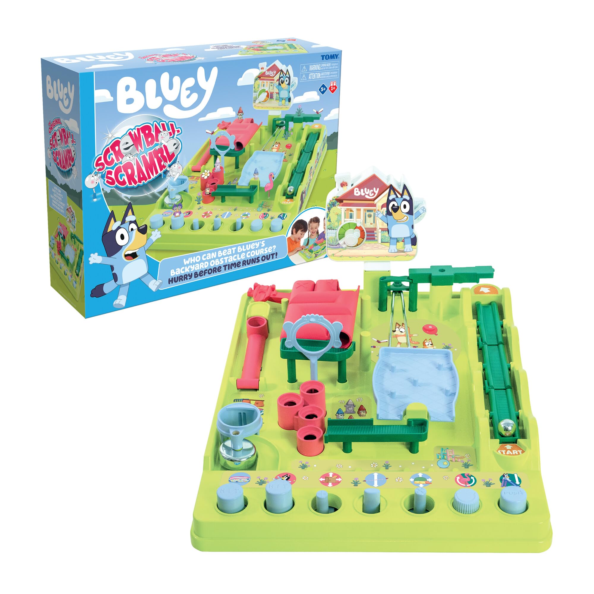 Amazon.com: TOMY Bluey Screwball Scramble Marble Maze - Beat-The