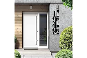Personalized Vertical, Modern House Sign with Custom Engraved Address and Street Name