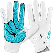 Grip Boost Football Gloves - Peace Stealth 6.0 Boost Plus Sticky Technology - Adult and Youth Football Gloves for Wide Receiver - Mens and Boys Sizes