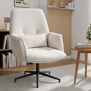 Fabric Cream White Cross-Legged Armchair