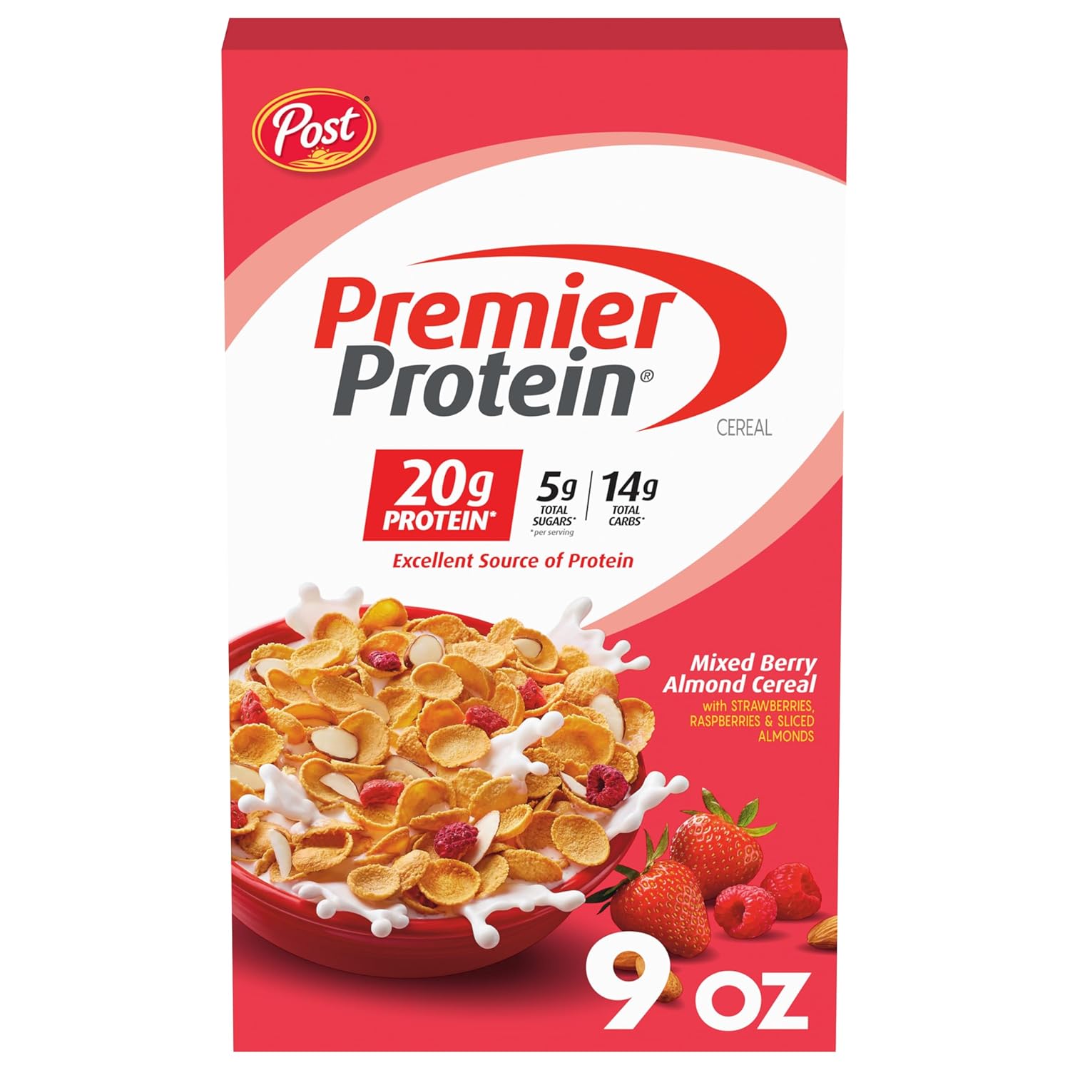 Premier Protein Mixed Berry Almond Cereal,...