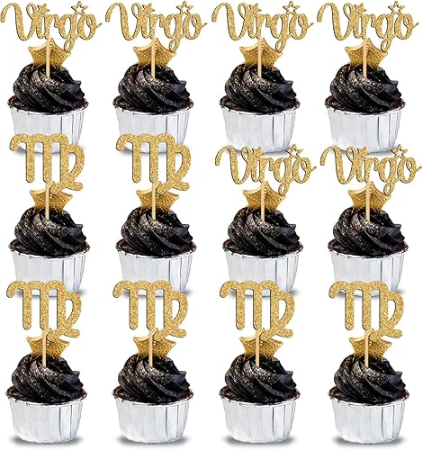 12 adornos para tartas Virgo, gran energía VirgoVirgo, decoración para tartas, 12 constelaciones de Virgo, agosto, septiembre, cumpleaños,