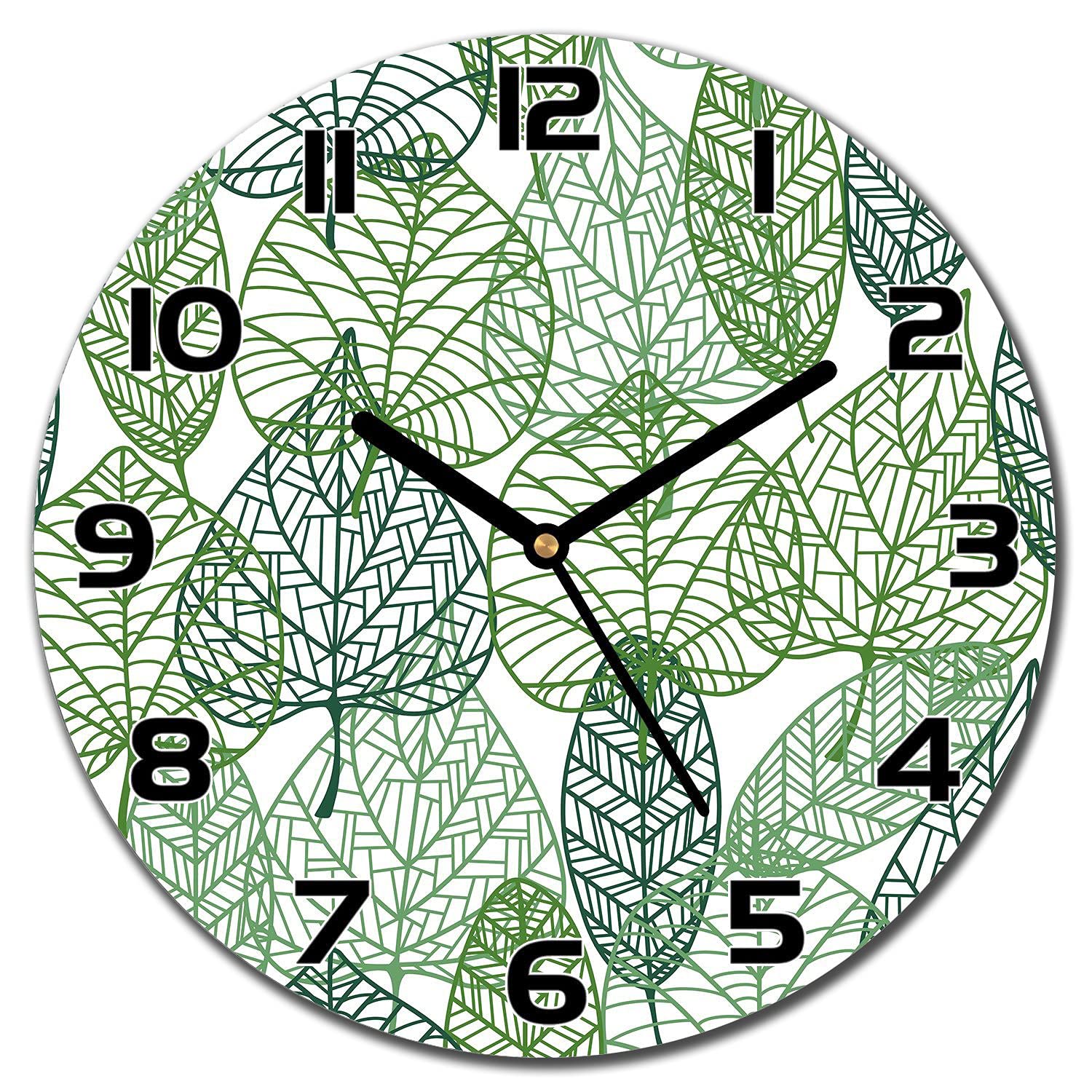 Horloge en verre 30 cm Botanicalwork Coloray pour cuisine et salon moderne