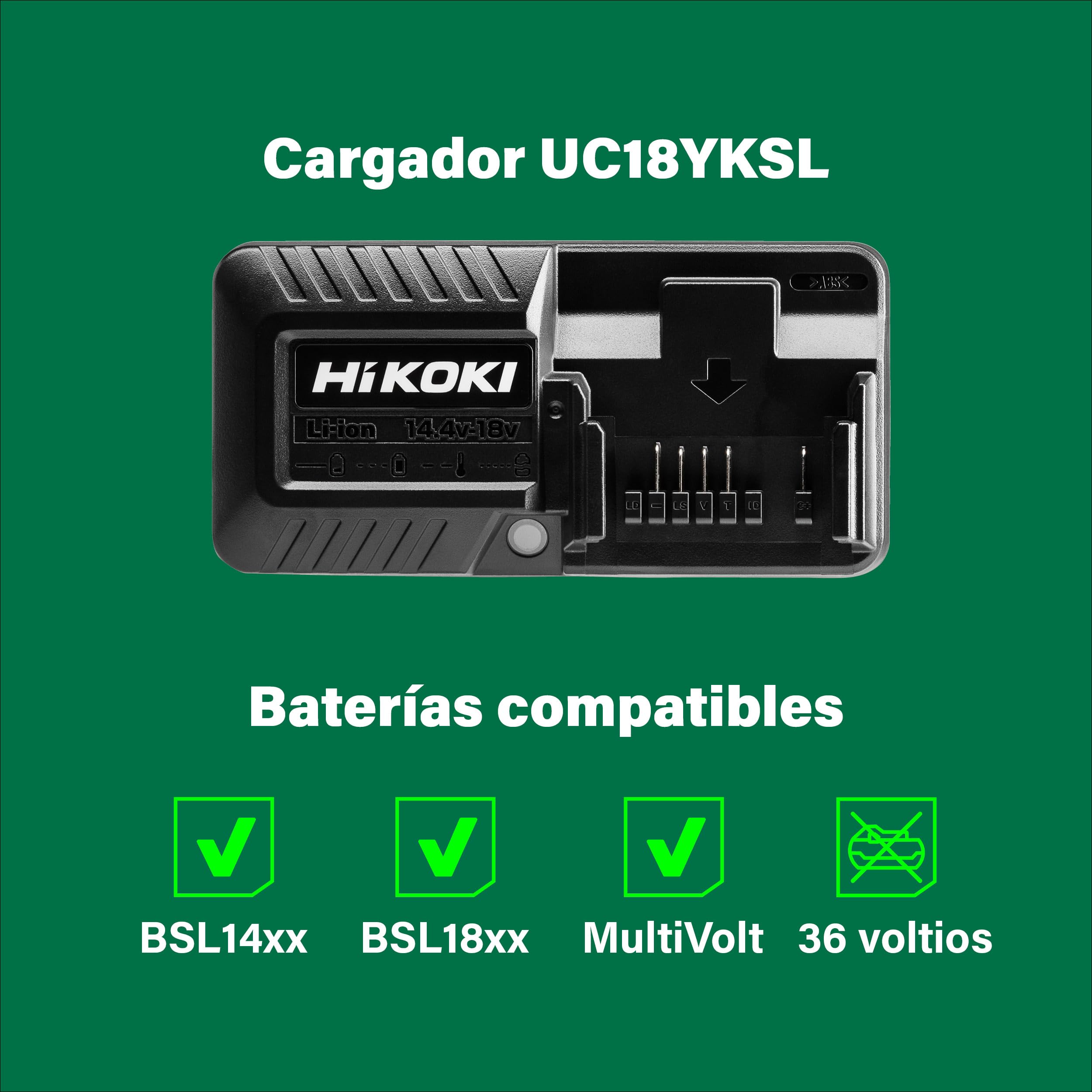Hikoki UC18YKSLW0Z - cargador, 230 V
