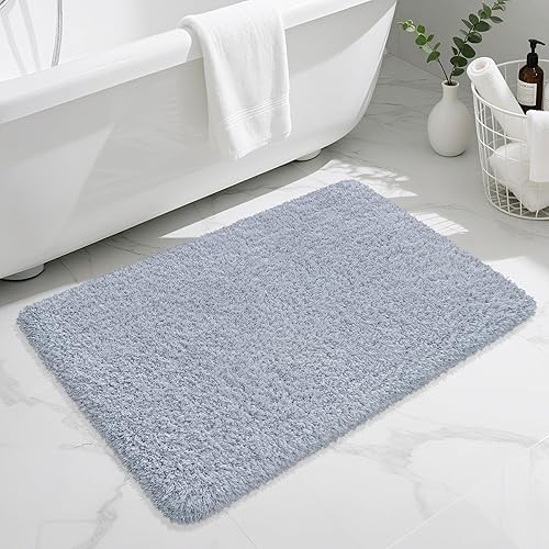Miniatura 20 de Alfombras de Baño Antideslizantes 24"x16", Alfombrillas de Baño Absorbentes de Secado Rápido, Alfombras de Baño de Microfibra Shaggy, Felpa Extra