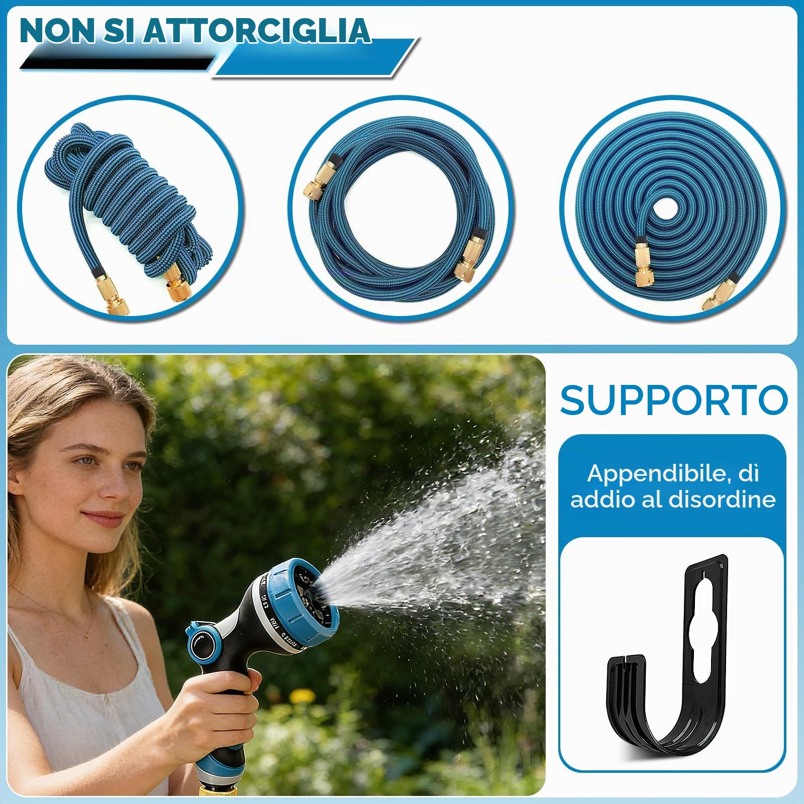 Tubo Acqua Giardino 30 Metri,Tubo Estensibile per Giardino,Tubo Irrigazione