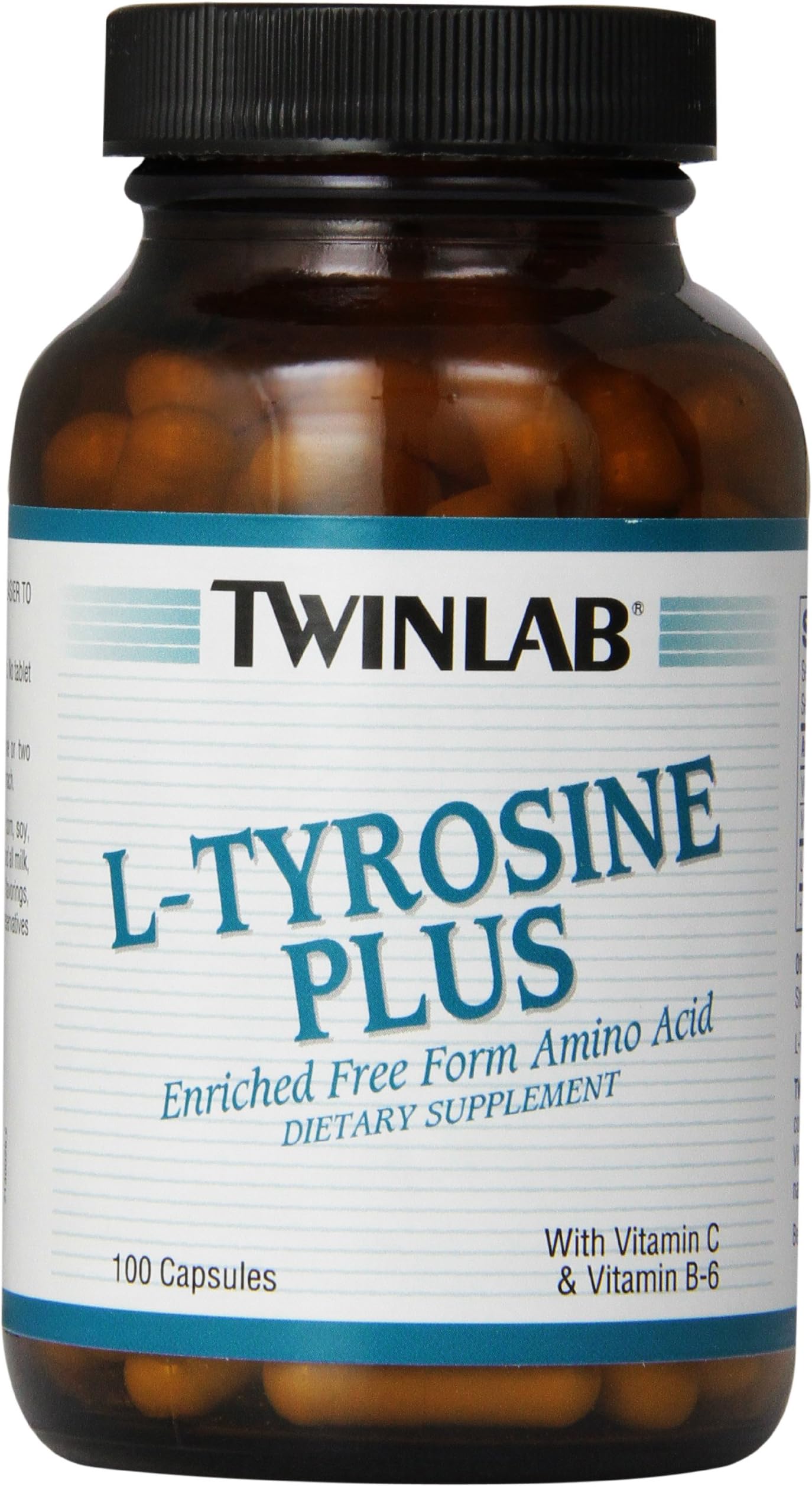 Twinlab L-Tyrosine Plus, with Vitamin C and Vitamin B6, 100 Capsules