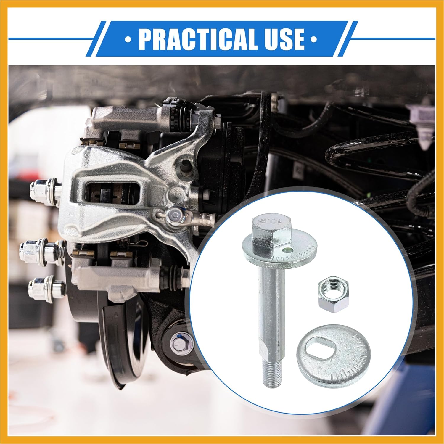 4 Pcs Eccentric Alignment Camber Bolt Compatible for Mitsubishi Montero 2001-2006, Durable Metal Silver Tone Alignment Caster Fitting Adapter Replacement