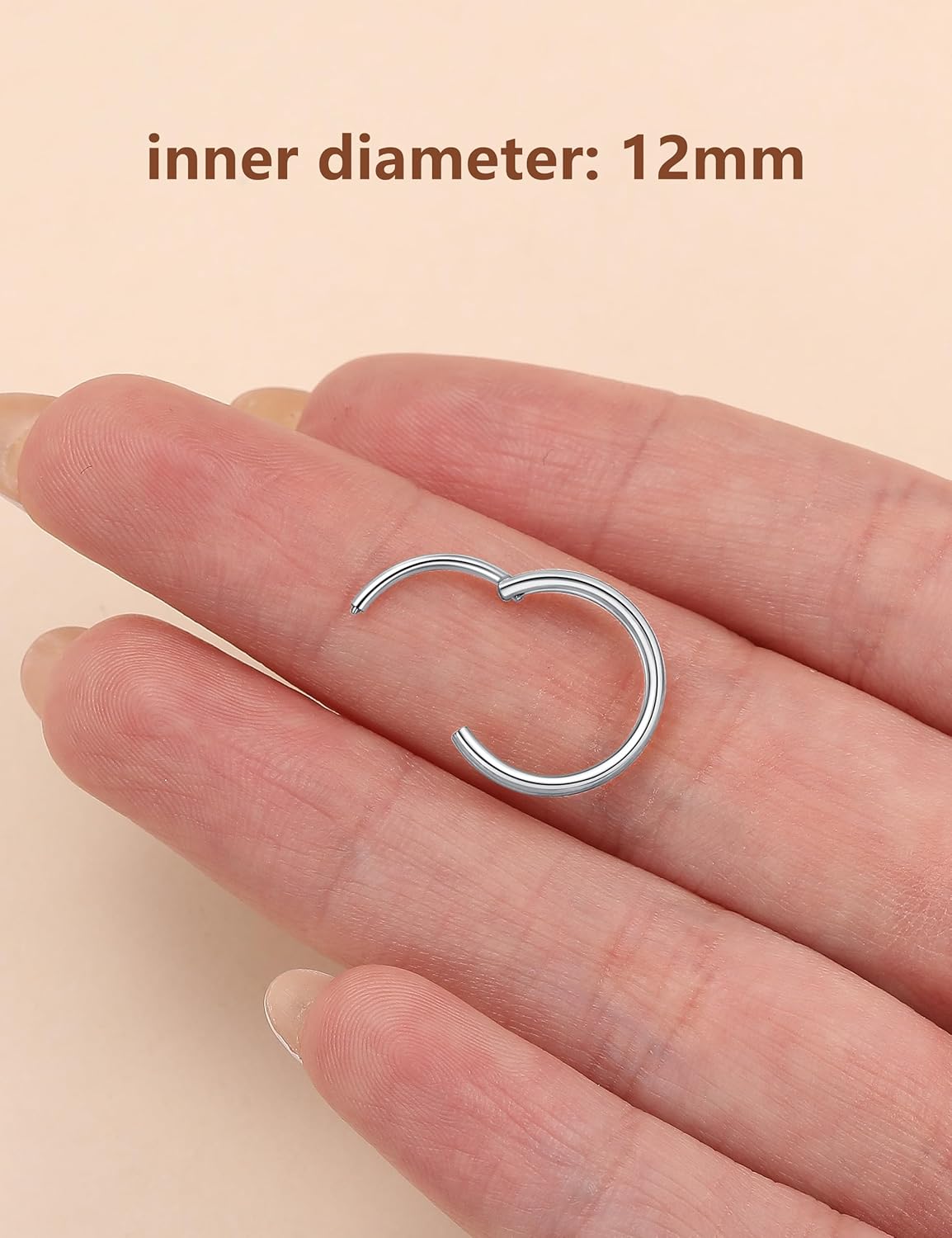 Titanium Hoop Earrings for Sensitive Ears, 2 Pcs Small Silver Hoop Earrings for Women, Cartilage Earrings, Conch Piercing jewelry, Double Hoop Design, Anniversary Mothers Day Valentines Gifts for Her - Image 7