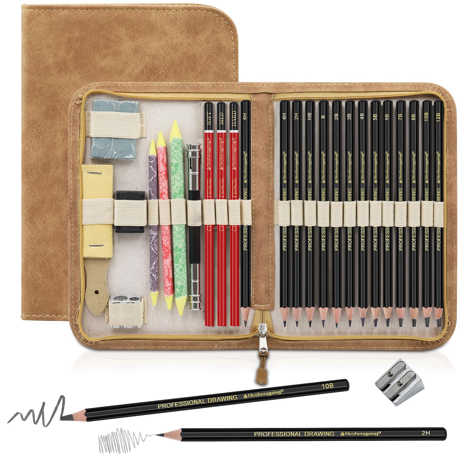 Amazon.com : Heshengping, Sketching and Drawing Pencils Set 26pcs