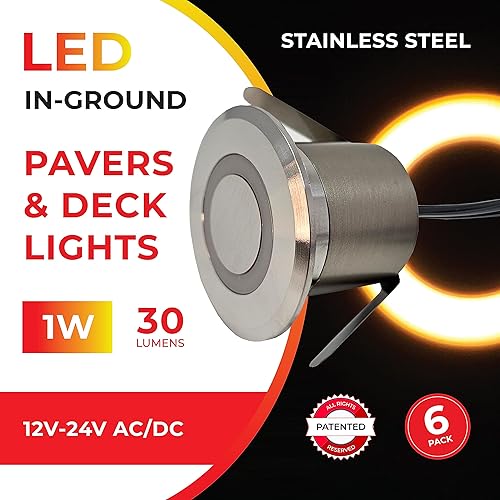 Miniatura 2 de LUMENGY Luces LED de ambiente para adoquines en tierra, efecto de luz de anillo patentado, resistente al agua, 1 W, 12 V-24 V CACC, ideal para