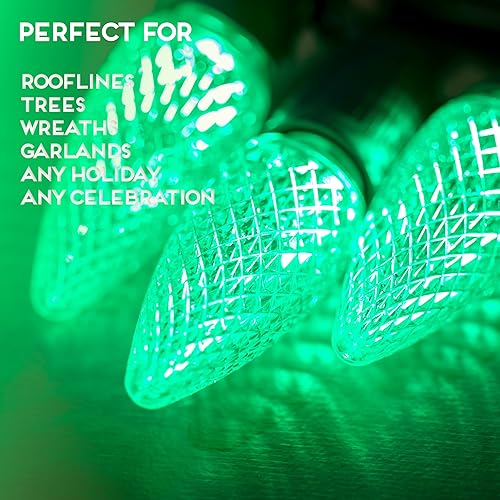 Miniatura 5 de Iluminación para fiestas. Repuesto de foco para luces de navidad de LED facetado C9 para tomas E17, nivel comercial con ahorro de energía. Focos