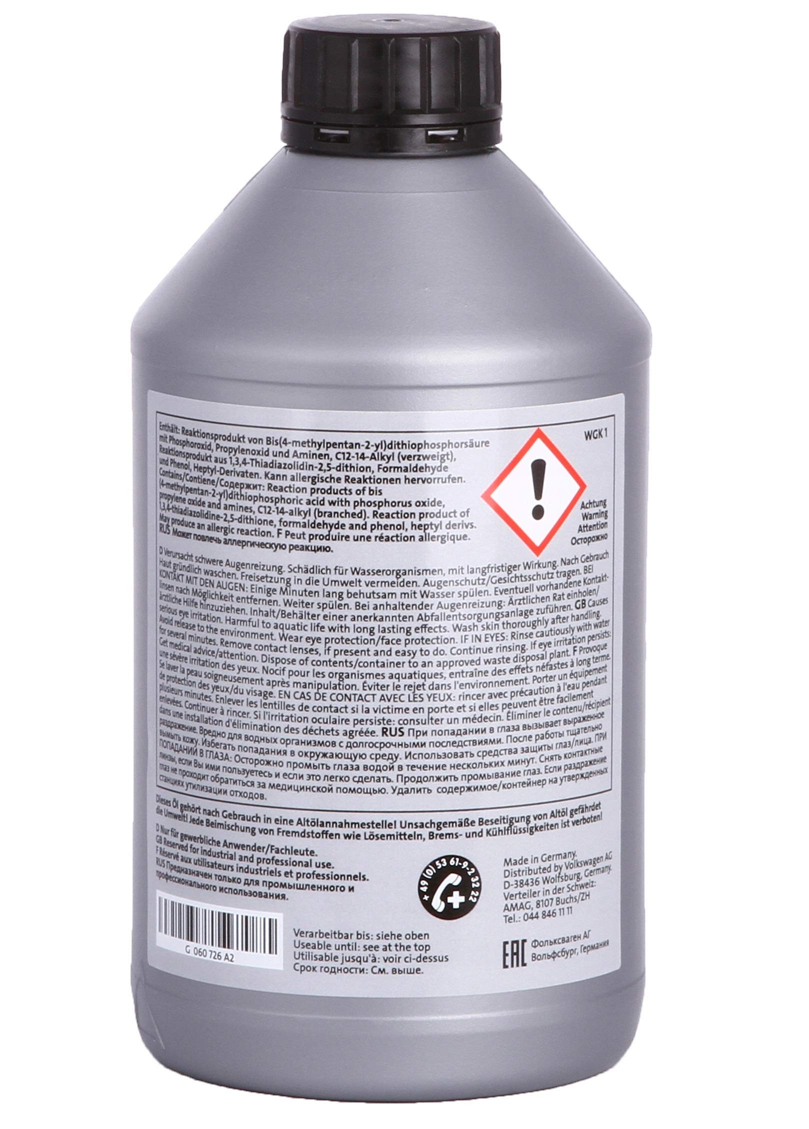 Aceite de transmision Original Audi Volkswagen para cambio de marchas manual, valvulina.75W-, PACK 3 Litros