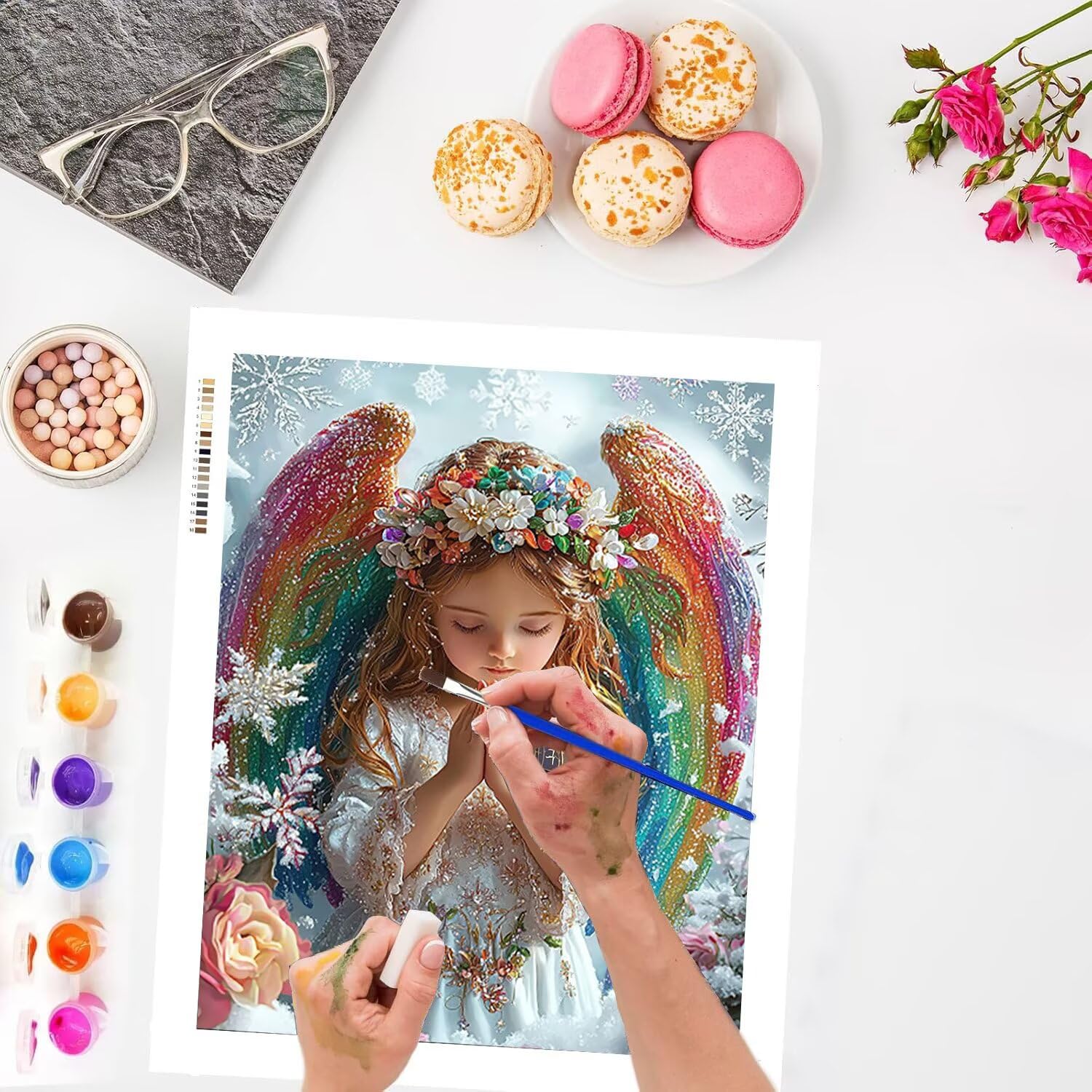 WEISHIWE Fille ange Peinture Numero Adulte Kits, 80x100cm m-953