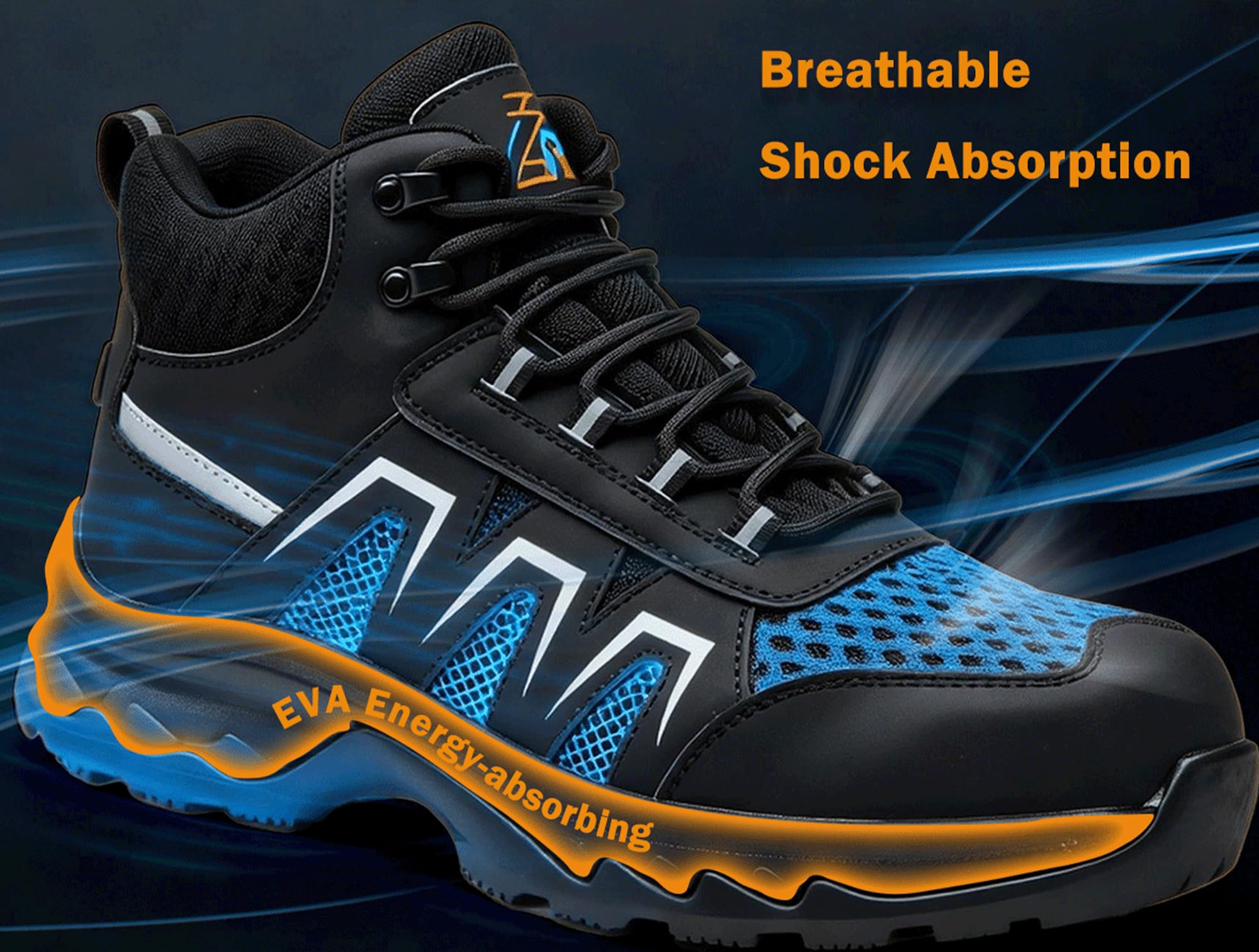 ZZR ESD Zapatos de Seguridad para Hombre S1P Zapatos de Trabajo Hombre Mujer Botas de Seguridad para Hombre SR Antideslizantes Zapatillas Hombre