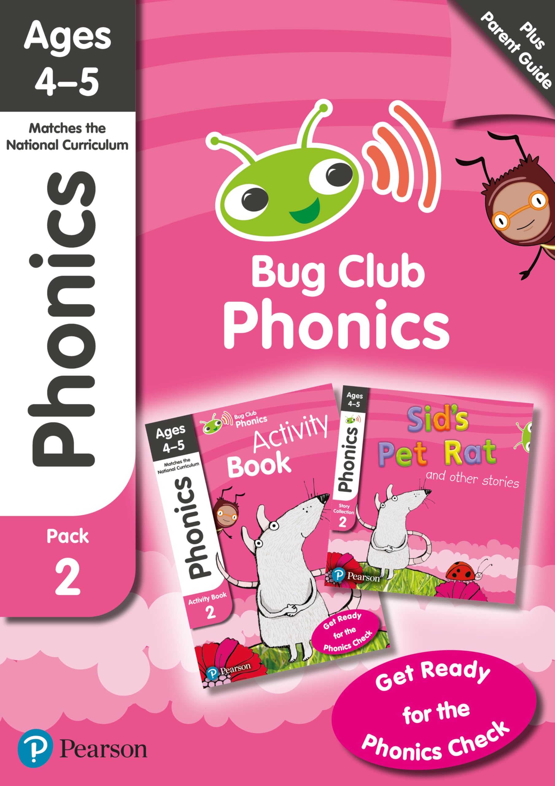 Monica Hughes Unisex Multicolor Bug Club Phonics Learn At Home Pack 2, Phonics Sets 4-6 For Ages
