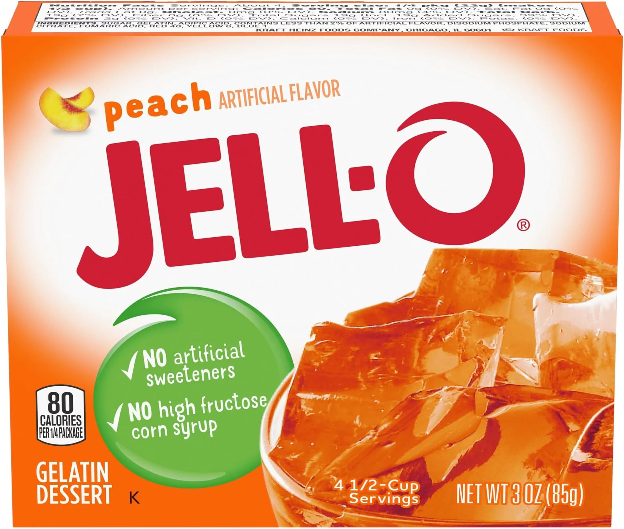Gelatin Dessert, Peach (Pack of 2)
