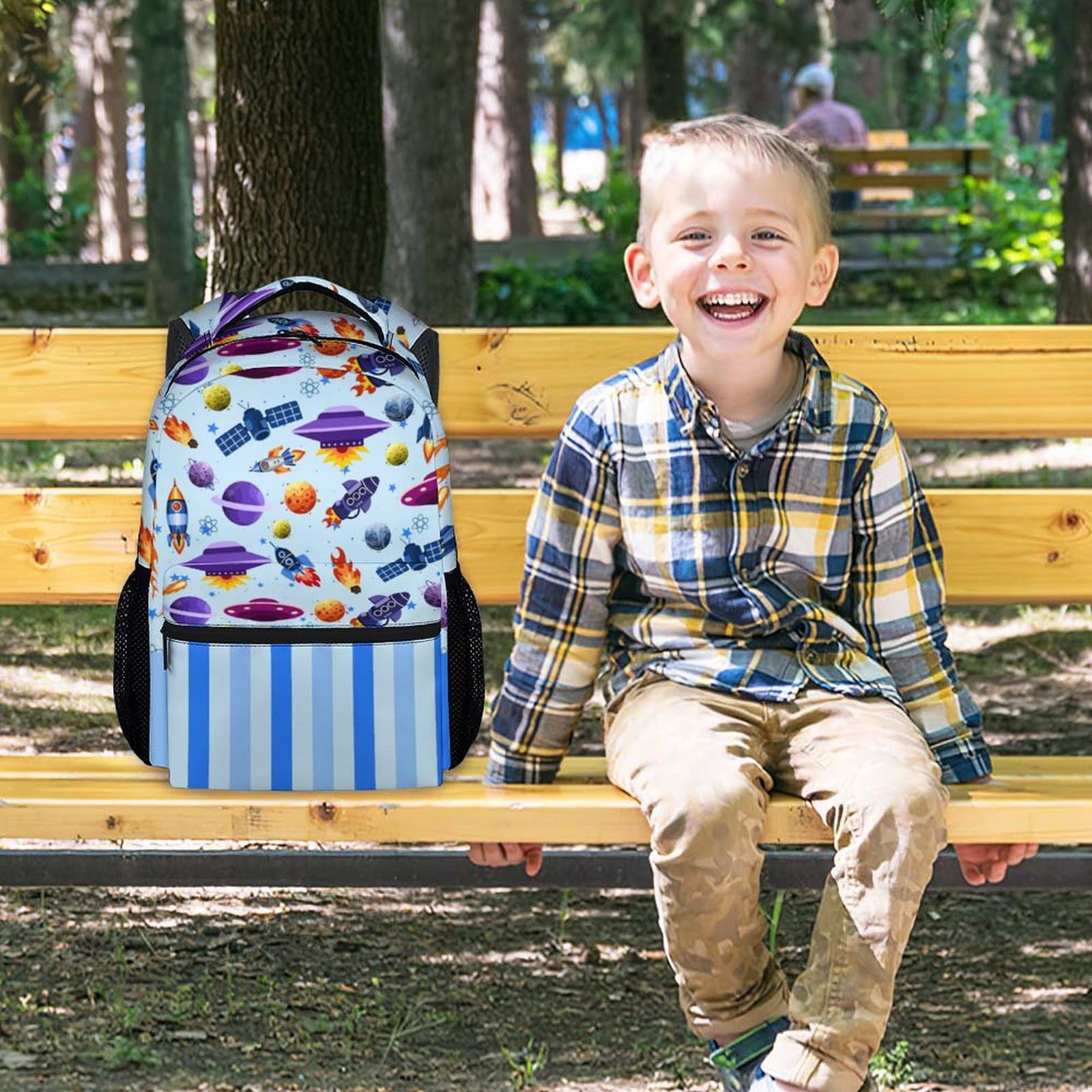 COOPASIA Boys Backpack - School Backpack for Kids - Planet Bookbag - School Supplies Gifts - 17 Inch Toddlers Back Pack