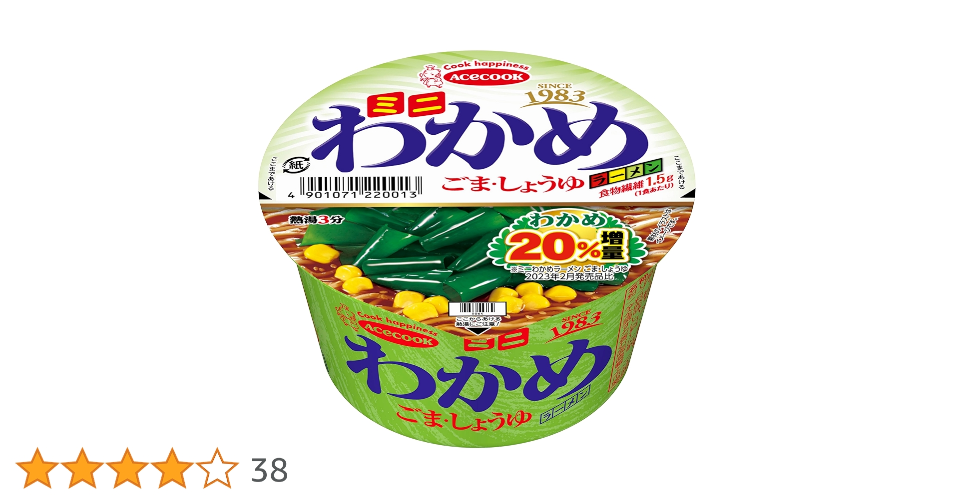 Amazon.co.jp: エースコック ミニわかめラーメン ごま・しょうゆ 38g