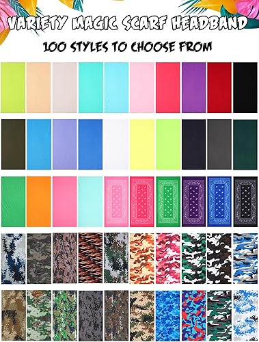 Miniatura 4 de 100 polainas para el cuello, bufanda, diadema de poliéster, bandana de poliéster para la cara, bufanda, máscara de cuello UV, polaina de tubo para