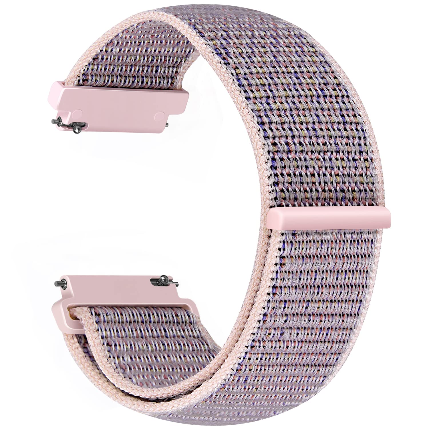Vodtian 20 mm quick change watch strap for Samsung Galaxy Watch 42 mm / Active2 44 mm 40 mm / Gear Sport / Gear S2 Classic / Garmin Vivoactive 3, nylon sports strap (20 mm, pink sand)