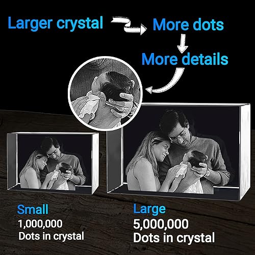 Miniatura 4 de Foto de cristal 3D, regalos personalizados para mujeres, regalos de cumpleaños personalizados para hombres, mamá, ella, él, marido, regalos