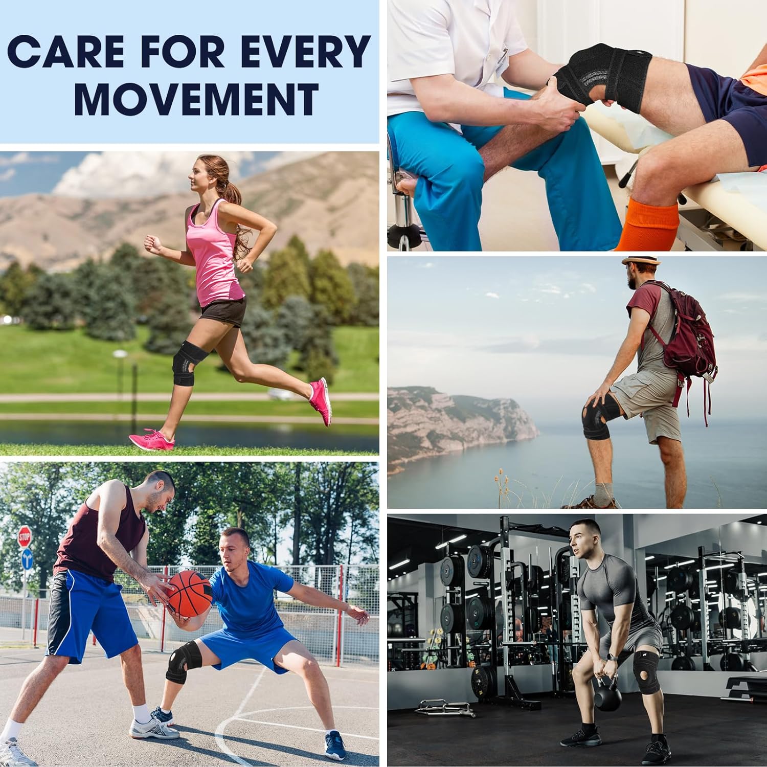 NEENCA ELITE Knee Brace for Men & Women - Open-Back Knee Support with Side Stabilizers & Patella Support for Meniscus Tear, Arthritis Pain, Injury Recovery, Running, Sports (Black, X-Large)