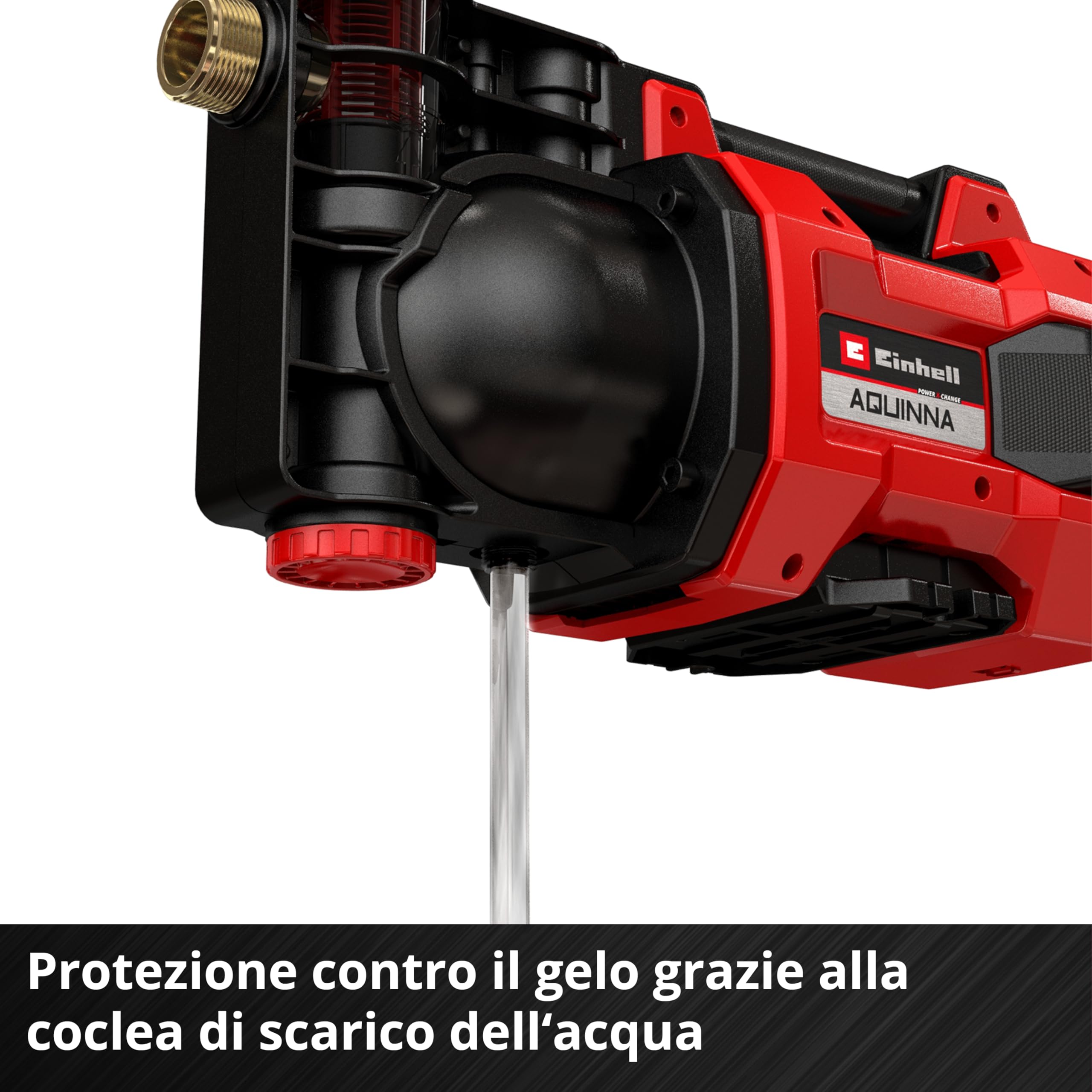 Einhell AQUINNA 18/30 F Pompa di irrigazione a LED Power X-Change (18 V, portata max. 3.000 L/h, 2 slot batteria, doppia autonomia, modalità ECO/BOOST, prefiltro, senza batteria)