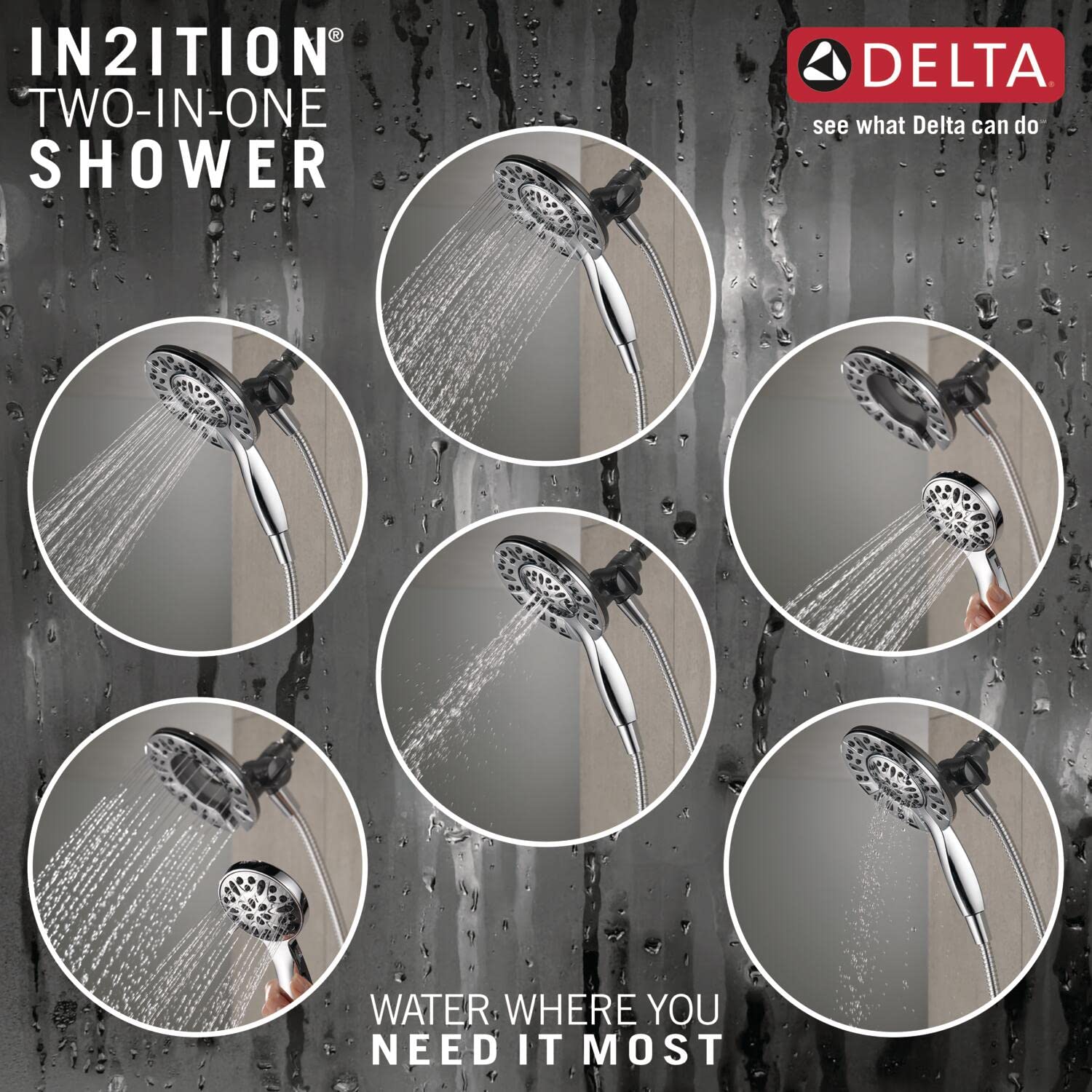 Delta 75490 Chrome In2ition - Alcachofa de ducha (4 pulverizadores)