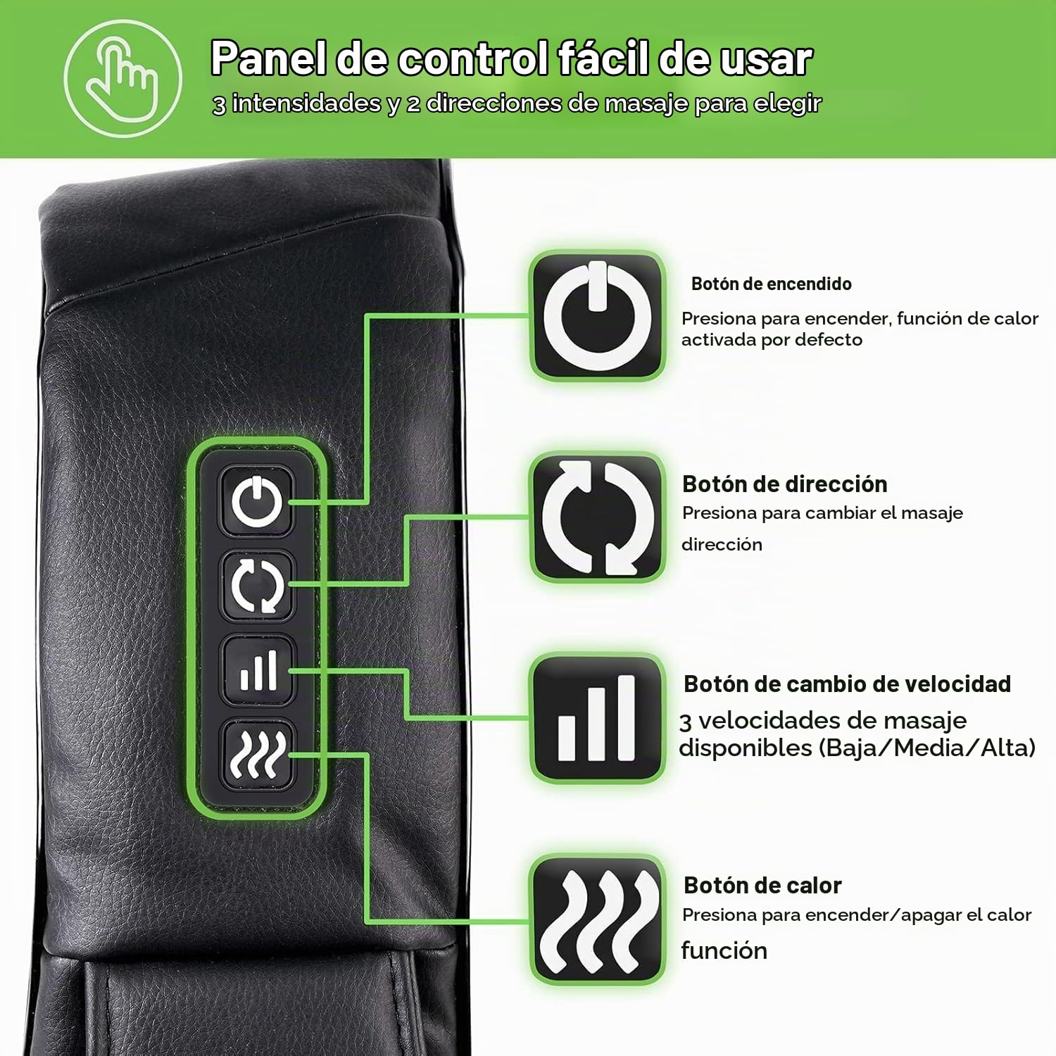 Cotsoco Masajeador Cervical y Espalda con Calor Relajante,Masajeador de Cuello y Hombros Inalambrico,Shiatsu Eléctrico 3D con 16 Nodos, para Casa Oficina y Coche,Negro