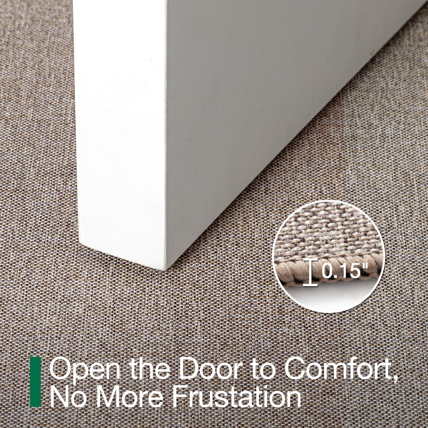 LUMI Ultra Thin Door Mat for Entryway, 48"x72" Low Profile Non Slip Rubber Backing Indoor Doormat, Easy Clean Welcome Entrance Mat for Inside House, Patio, Beige