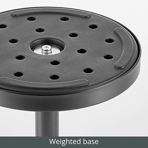 Miniatura 4 de mDesign Mesa de noche lateral o extremo superior de cristal, mueble de mesita de noche de metal redondo alto y moderno para sala de estar,