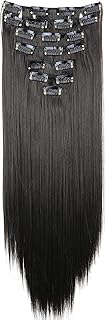 PRETTYSHOP XXL 50cm 8 Teile Set CLIP IN EXTENSIONS Haarverlängerung Haarteil Glatt Dunkelbraun CES102