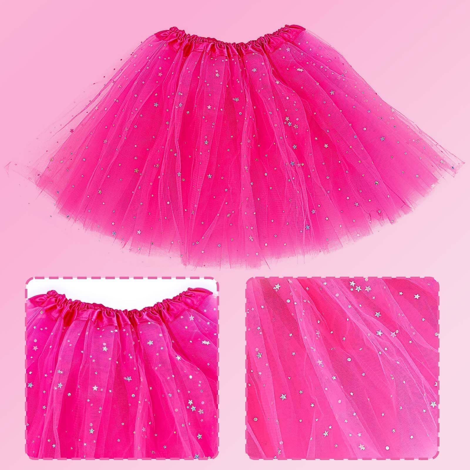 Falda de Tutú de Baile de Lentejuelas de Princesa de Tul para Mujer, Adulto Retro 80s Fiesta y Halloween