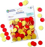 Learning Resources Two-Color Counters Red/Yellow 200pc Set - Educational Counting Sorting Patterning Toy Ages 5+ Grades K+