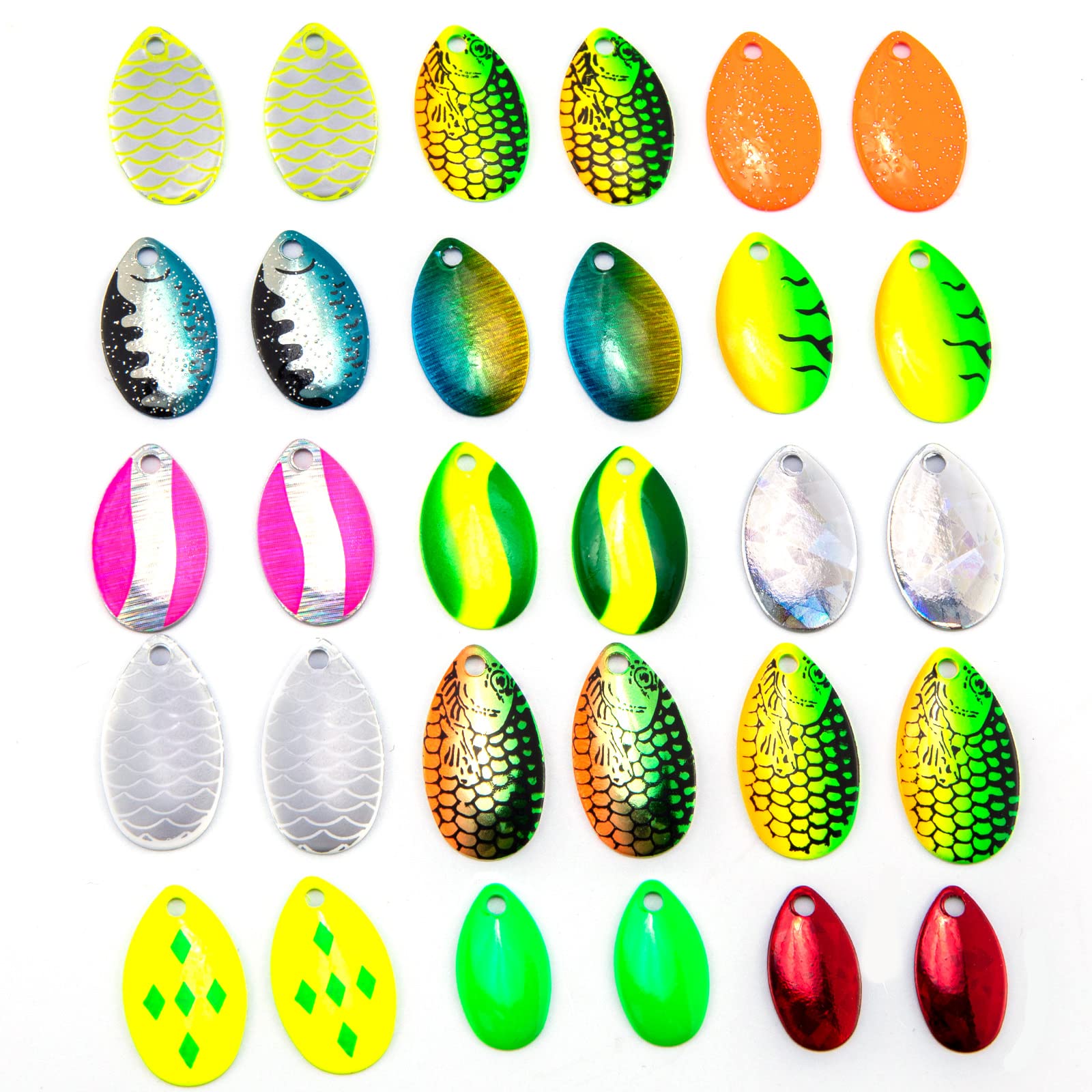 Dr.Fish Fishing Indiana Spinner Blades Kit Lure Making Supplies for Spinner Spinnerbaits Walleye Rig Crawler Harness Lures for Trout Salmon Bass Fishing